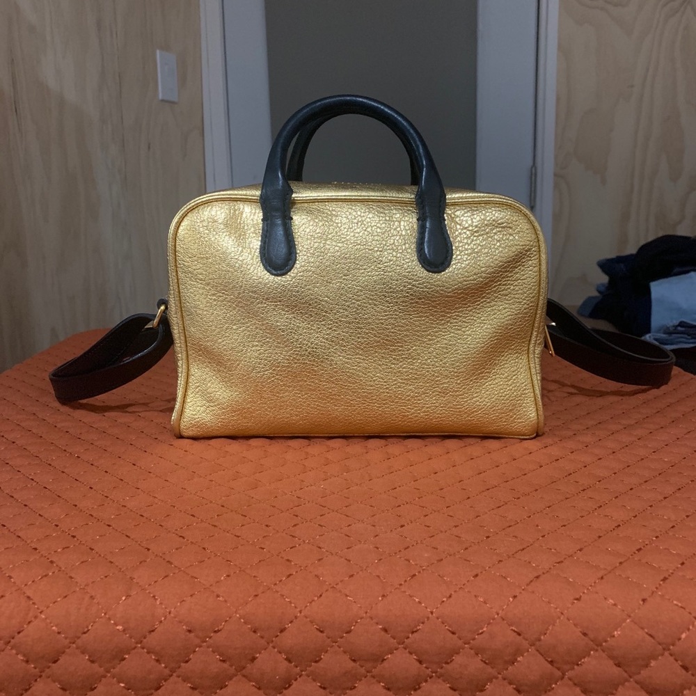 **SOLD** Balmain Metallic Leather Satchel Bag